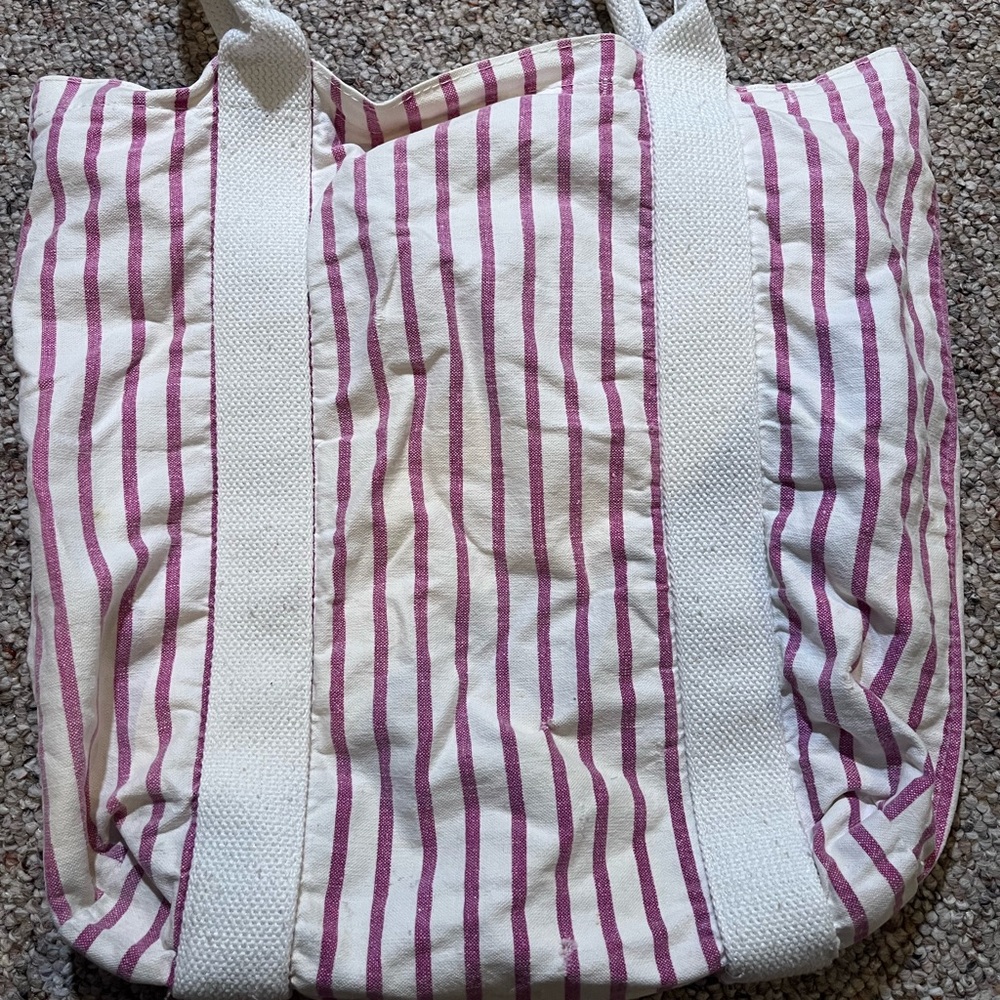 Vintage Nike Pink Striped Canvas Tote Bag - Picture 6 of 9